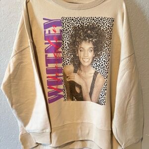 Whitney Houston Graphic Sweatshirt - 2X (Khaki)
